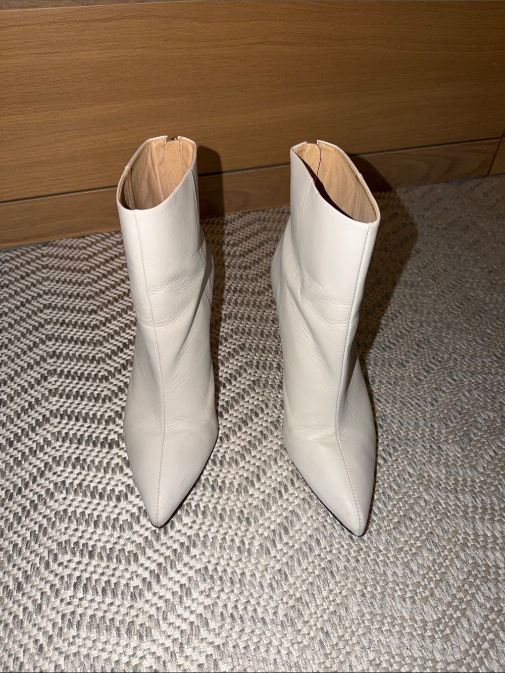 Women's Schutz White Pointed Toe Ankle Boots